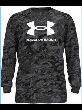 Under Armour Black & Gray Camo Logo Long Sleeve Shirt